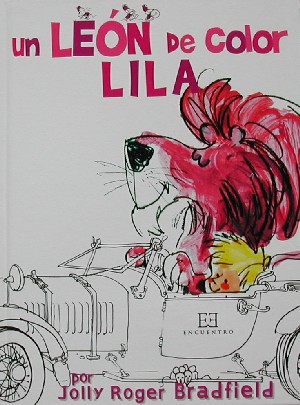 Un león de color lila