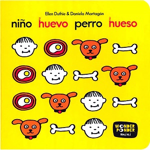 Niña gato agua pato y Niño huevo perro hueso